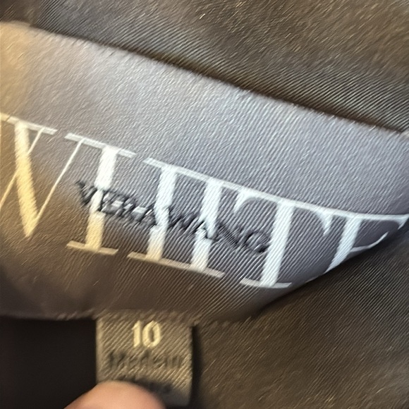 White by Vera Wang Formal Black One-Shoulder Dress with Sash in Ebony Si… - Picture 13 of 14